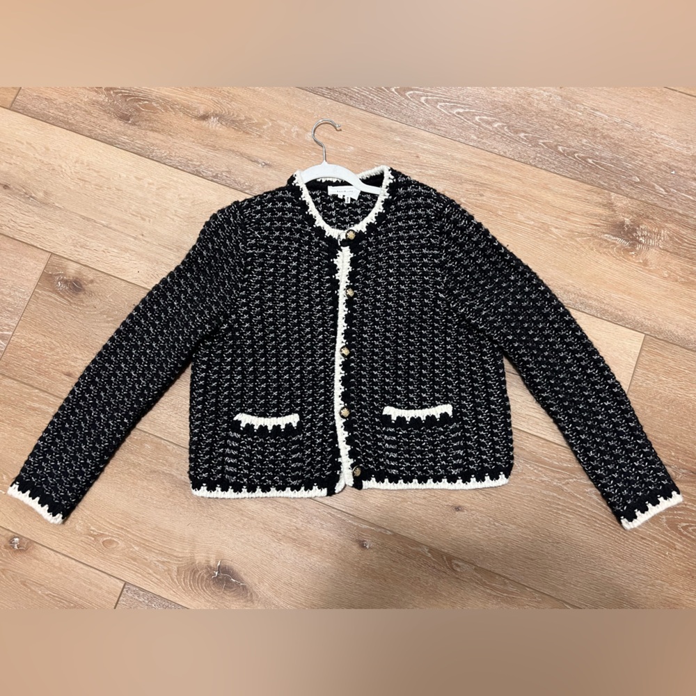 ba&sh Black and White Wool Knit Sweater New Without Tags Size Small